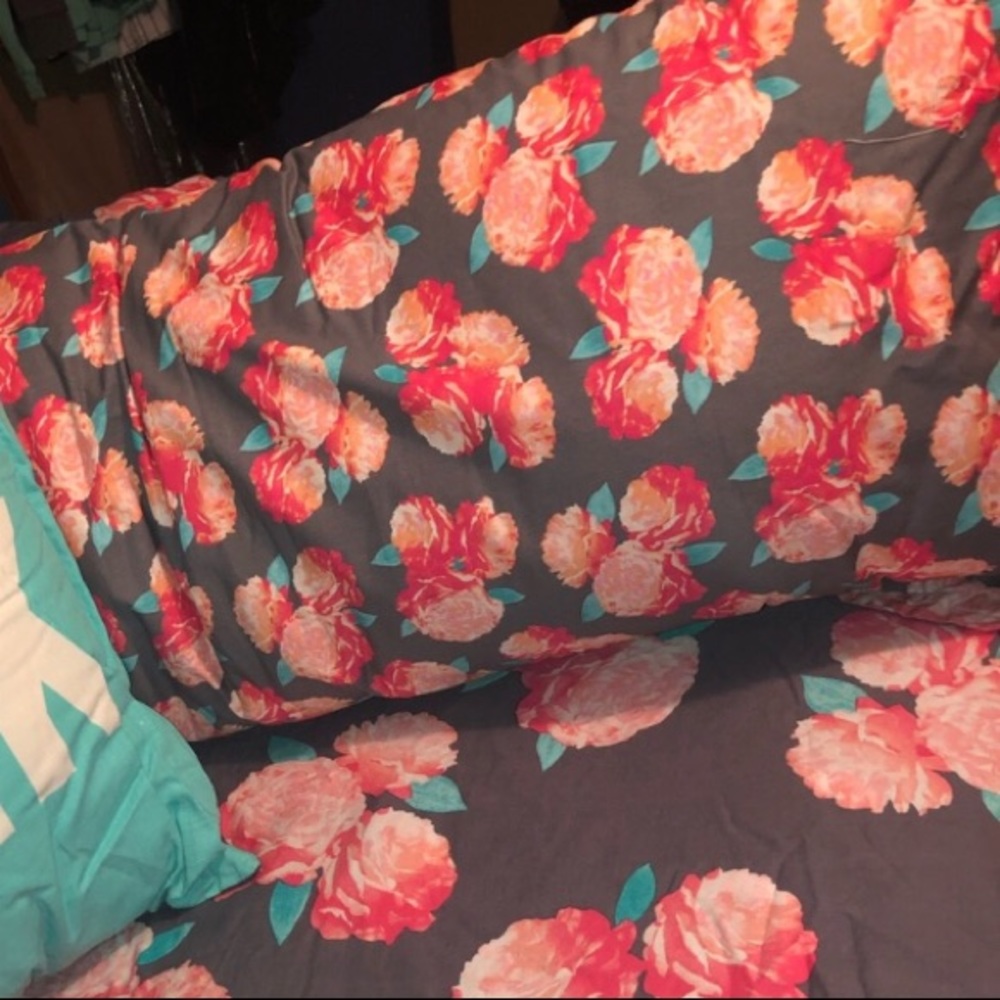 Victoria’s Secret PINK Grey Floral Body Pillow